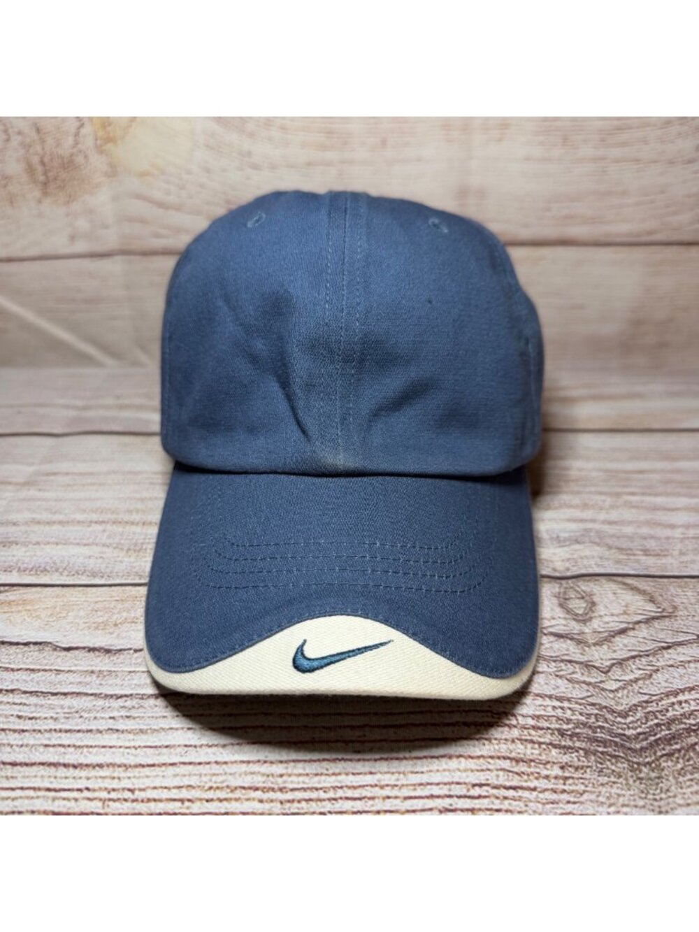Vintage Nike hat cap adjustable one size OSFA blue SQ golf Y2K Tiger woods mens